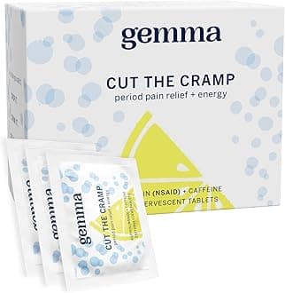 Gemma Cut The Cramp | Super Fast Period Pain Relief | Treats PMS, Menstrual Cramps, Fatigue, Bloating, and Headaches | Effervescent Formula (40 Tablets | 20 Doses)