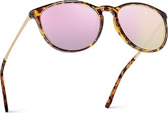 - Round Polarized Sunglasses for Women - UV400 Protection, Lightweight Frame, Vintage Retro Style