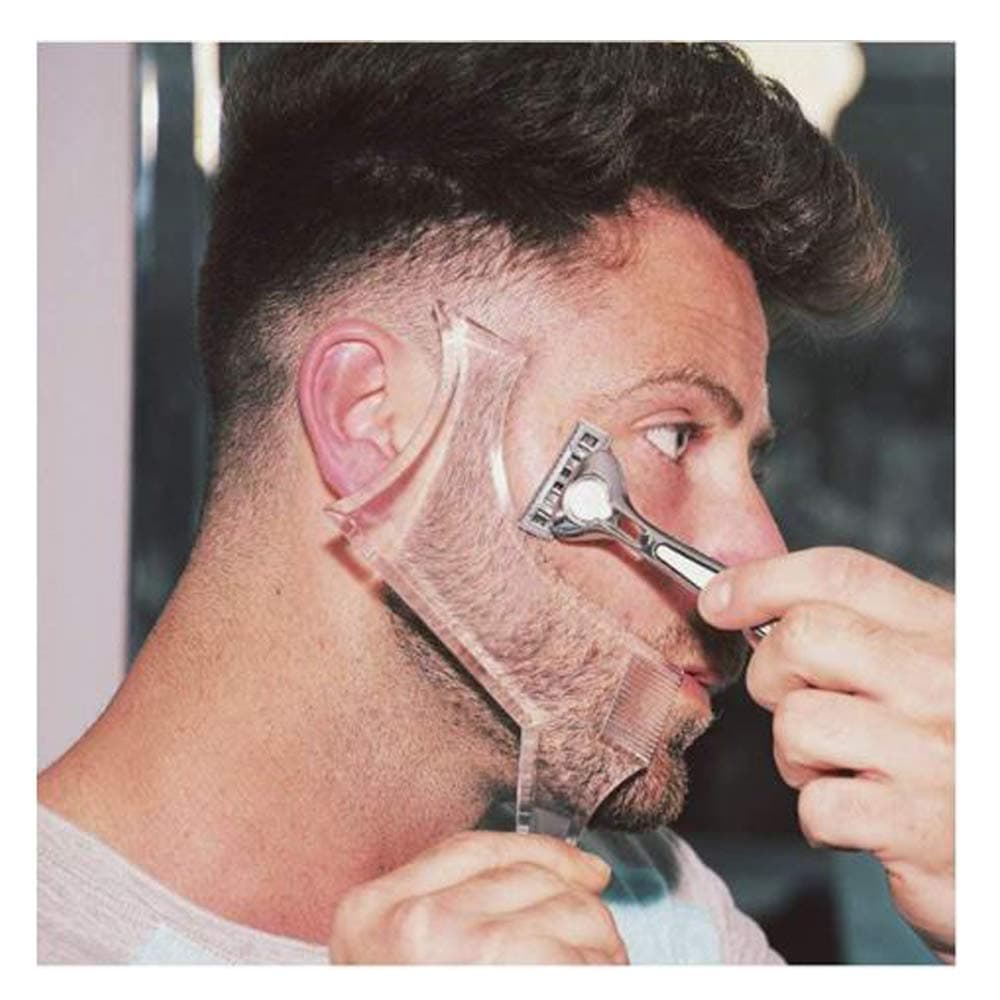 SIBY Transparent Beard Shaper Tool With Comb Beard Care Styling Tool For Men, 1Pc(Transparent)
