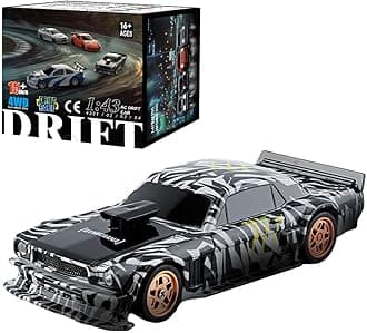 1/43 RC Drift Car for Adults, 2.4G Mini Remote Control Racing Car, 4WD Electric Sport Model With Lights - High Speed RTR Vehicle Gift, Type 1