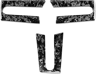 Carbon Fiber car Interior Accessories 3pcs/Set Steering Wheel Cover Decorative Stickers for Ford Mustang GT S197 2005-2009 (Forging Pattern)