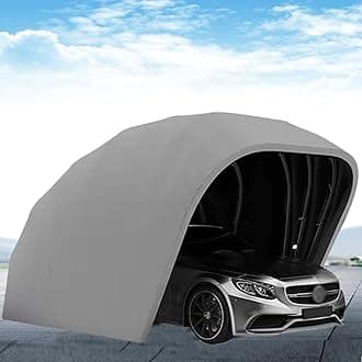 Mobile Car Tent, Durable Foldable Car Canopy, Semi-Automatic Sunscreen and Rainproof Garage Carport, Sedans Shelter, for Outdoor, Garden, Grey 5.5 * 2.5 * 2.3M