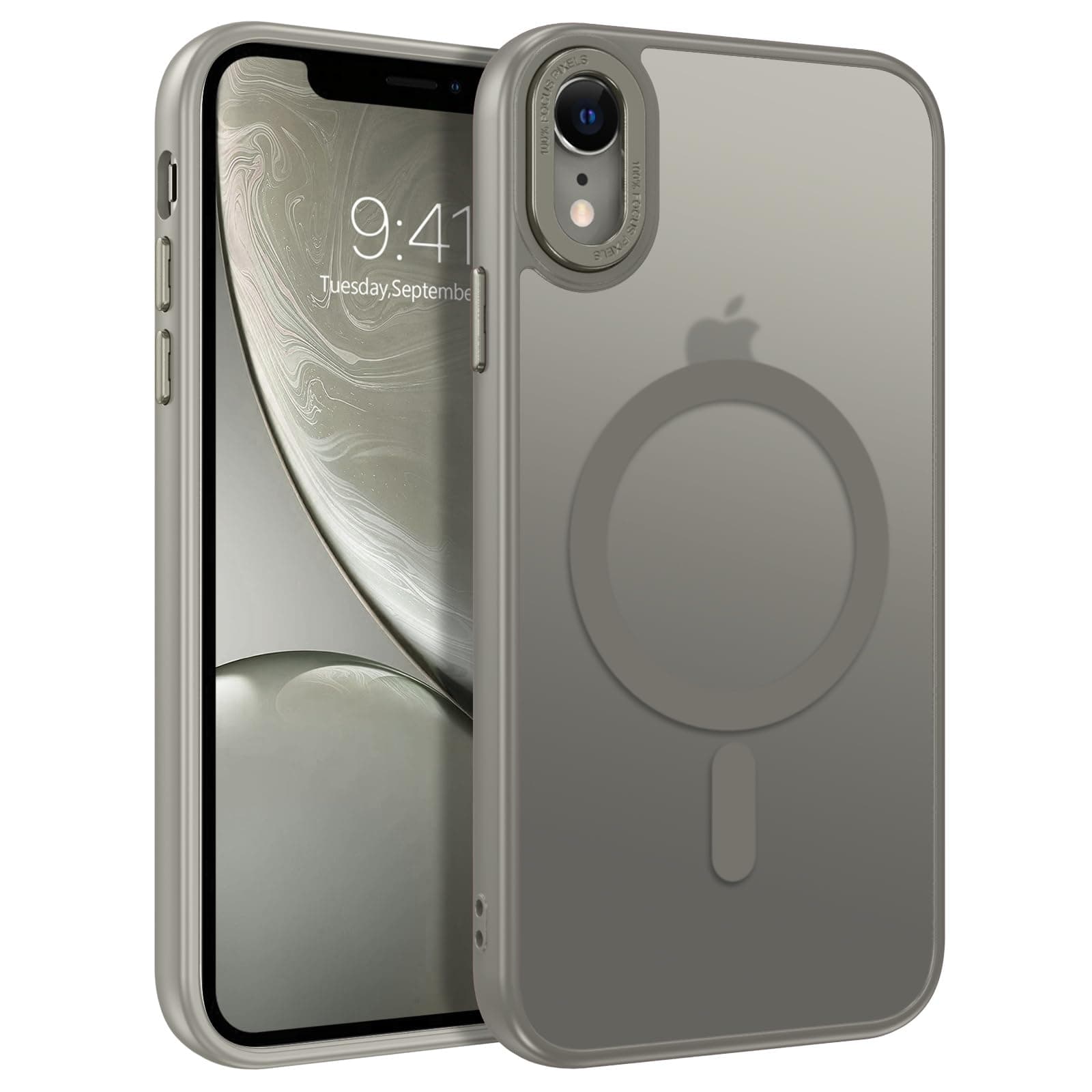 BENTOBEN for iPhone XR Phone Case, iPhone XR Case [Compatible with Magsafe] Magnetic Translucent Matte Slim Thin Shockproof Women Men Raised Lips Protective Cases Cover for iPhone XR 6.1" 2018, Grey