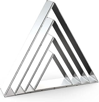 Equilateral Triangle Cookie Cutter Set Large - 5 Inch, 4 Inch, 3 Inch, 2 Inch - Geometric Frame Plaque Cookie Cutters Shapes Molds - Stainless Steel