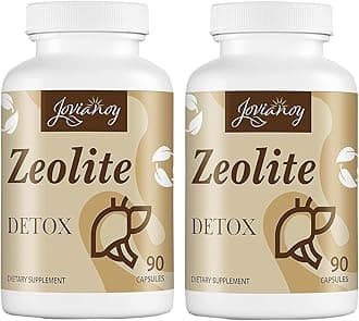 Zeolite Detox Capsules, Organic Activated Charcoal, Bentonite Clay, 1-2 µm Clinoptilolite, Maximum Absorption, Gut Liver Detox Cleanse Full Body for Women Men, 180 Capsules