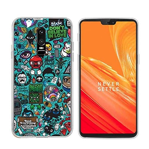 OnePlus 6 Case, Coohasisee[Personalized][Lovely][Shock Absorption Technology] [Drop Cushion] Raised Bezels Slim Protective Cover for OnePlus 6 (Blue)