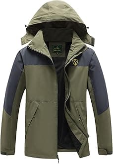 GIISAM Rain Jacket for Men, Mens Waterproof Raincoat Lightweight Rain Jackets Outdoor Rain Coat Windbreaker with Hood