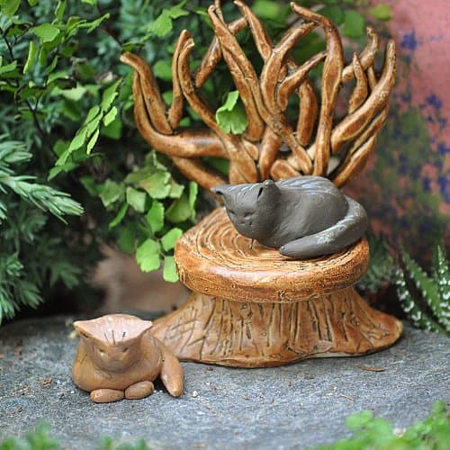 Miniature Fairy Garden Cats