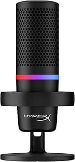 HyperX DuoCast USB Standalone Microphone for Telework/Streamer/Content Creator/Gamer/Compatible with PC, PS4, PS5 - Manufacturer 2-Year Warranty 4P5E2AA Black
