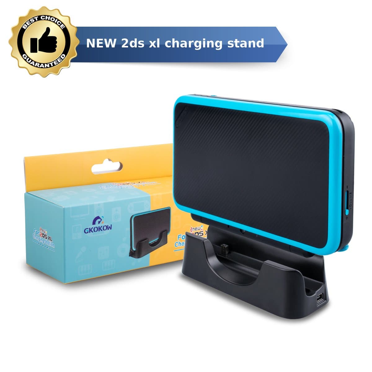 New Nintendo 2DS XL Charging Dock with USB Charging Cable Charger Station Cradle Stand