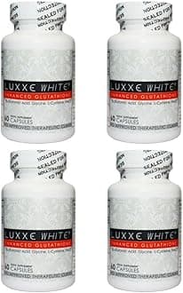 4 Bottles 60 Caps Luxxe White Enhanced Glutathione - Effective Skin Whitening Supplement