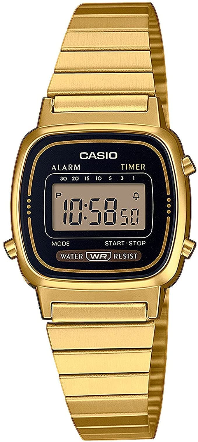 Casio Quartz Watch, Digital Display and Stainless Steel