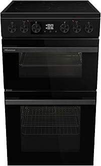 HDCEC5C10B Freestanding Ceramic Electric Cooker with Double Oven 69/43 Litres - Black, A Rated Double Oven [Energy Class A]