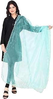 Traditions Bazaar Women's Organza Fabric Cut-Work Border Dupatta