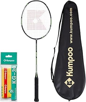 KUMPOO Badminton Racket KC-Series Professional Racquet: Lightweight Badminton Racket with Great-Performance for Training Entertainment Games - Full Carbon Fiber Badminton Racket Set with Grip & Bag