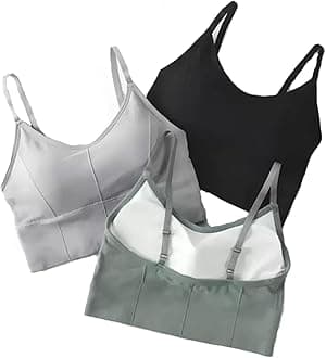 Pack of 3 Girls Cotton Slightly Padded Teenager Full Coverage Sports Fitness Yoga and Gymwear, Fashionable Lifestyle, Outdoor Life Bra (Multicolor) AAJ5_FANCYBRA
