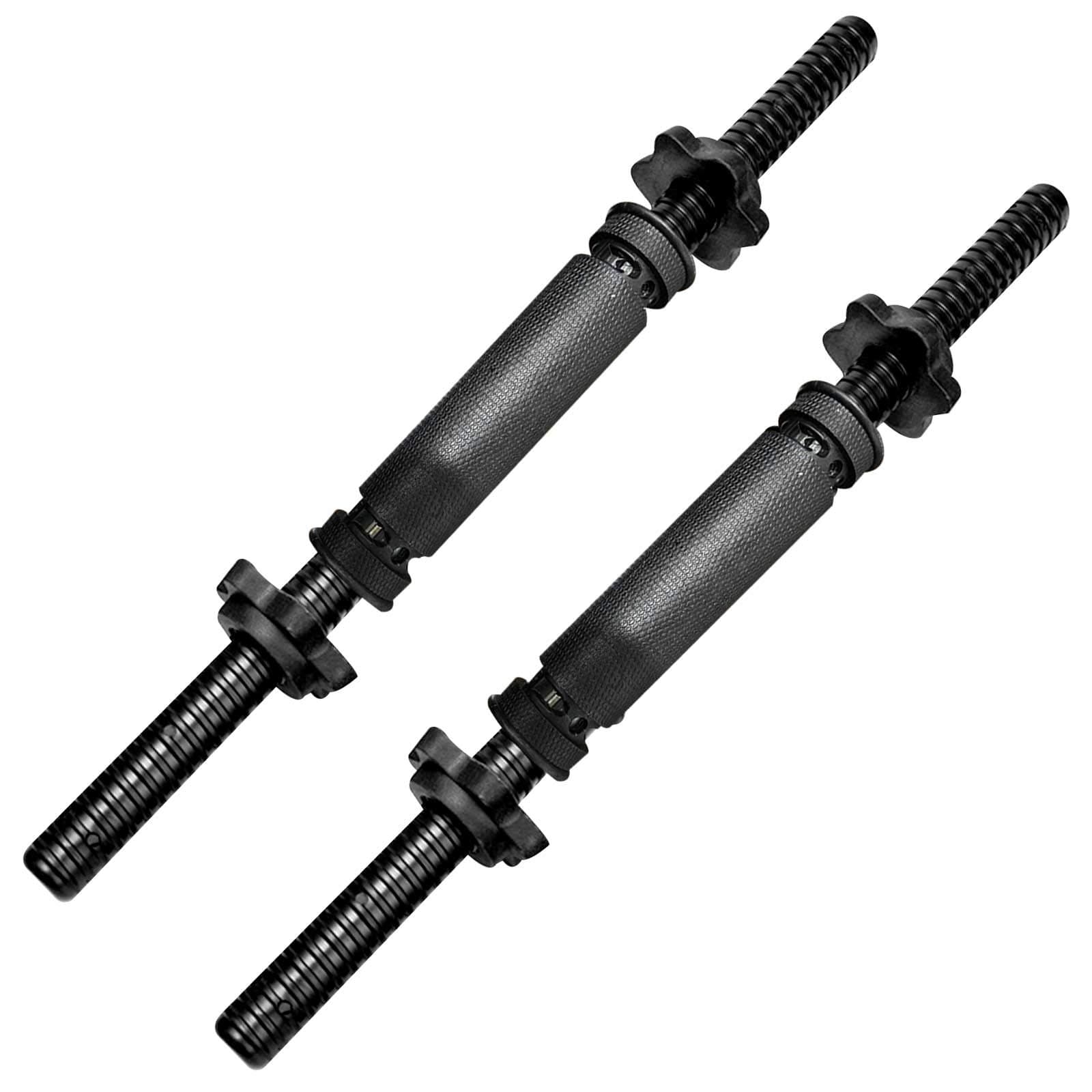 YSISLY Standard Threaded Dumbbell Handle Set, Adjustable Nonslip Handles Weight Lifting Chrome Dumbbell Bars with Fixed Collar for Daily Workout, Home Gyms Exercise