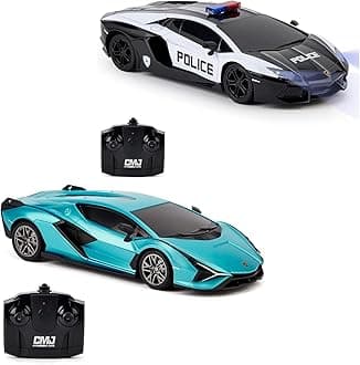 Twin Pack: Officially Licensed Lamborghini Sian + Lambo Police RC Car Pack: Perfect for Racing Fans