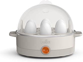 - bella Electric Egg Cooker, 7 Eggs Capacity Tray, Single Stack, for Poached, Scrambled, Hard, Medium & Soft Boiled Eggs, Omelets and Steamed Dumplings, Auto Shutoff, 360 Watt, Oatmilk