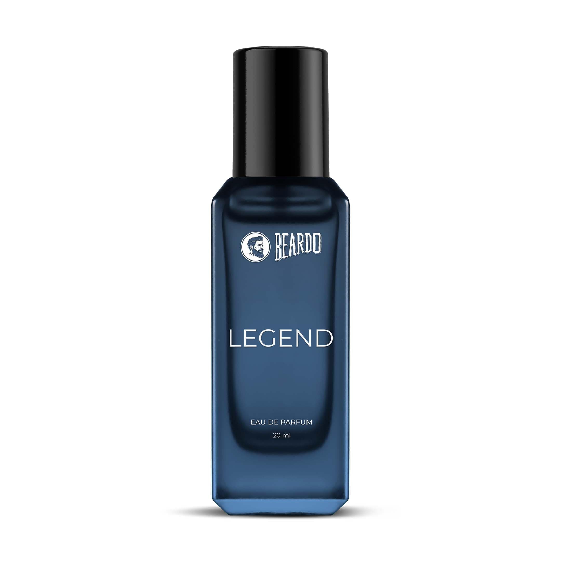 Beardo LEGEND Perfume For Men 20 ml | Eau De Parfum | Intense Fresh Musky Woody | Strong Long Lasting Mens Perfume | Gift for husband | Gift for boyfriend | Gift for Men