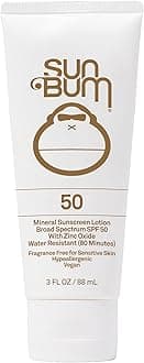 Sun Bum Mineral SPF 50 Sunscreen Body Lotion| Broad Spectrum Moisturizing Facial Sunblock with Vitamin E | Vegan and Hawaii 104 Act Compliant (Octinoxate & Oxybenzone Free) | Travel Friendly 3 oz