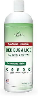 Lice & Bed Bug Extra Strength Laundry Additive - Environmentally Responsible, Odorless & Stain-Free Liquid Laundry Treatment - Any Water Temperature (32 oz)