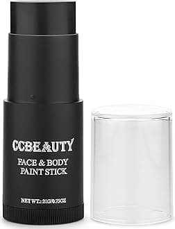 CCbeauty Eye Black Face Paint Stick,Face Painting Kit,Non Toxic SFX Makeup For Skeleton Game Day Sports Halloween Costume Cosplay,Oil Based Professional FX Body Paint,Full Coverage Painting Foundation