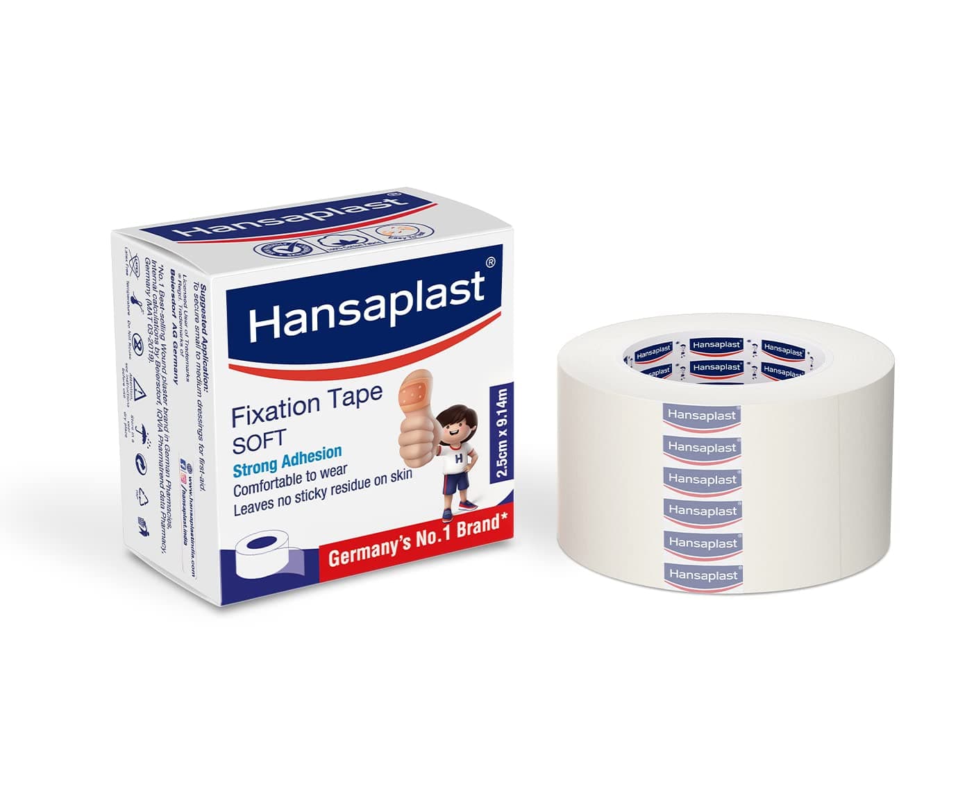 Hansaplast Soft Fixation Tape for Wound Dressing | 2.5cm X 9mtr | 12 Pieces | Skin Friendly |Strong Adhesion | Micropore Tape | Easy to Tear | Germany's No. 1 Brand | Latex Free