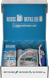 Ortho GroundClear Weed & Grass Killer Super Concentrate 1 with Empty 1/2 gal. Reusable Bottle, Comfort Wand & Two 5 oz. Refill Pouches
