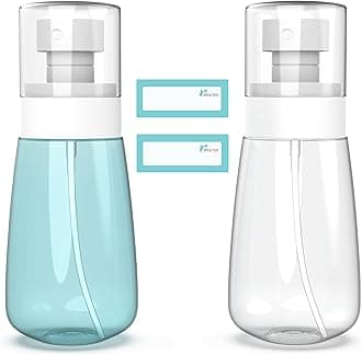 Pack 2 Small Spray Bottle Travel Size 3.39oz/100ml - Fine Mist Mini Empty Spray Bottles - Leak Proof - for Toners, Face & Hair Mist