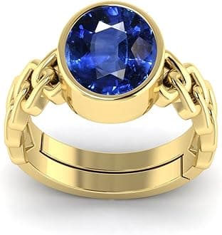 14.25 Ratti Neelam Stone Original Certified Blue Sapphire Gold Plated Adjustable Woman Man Ring With Lab Certificate