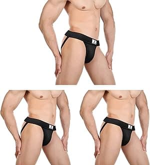 Men's Jock Strap, Wide Band Mesh Male Underwear Jockstrap Athletic Supporter for Gym Vasectomy