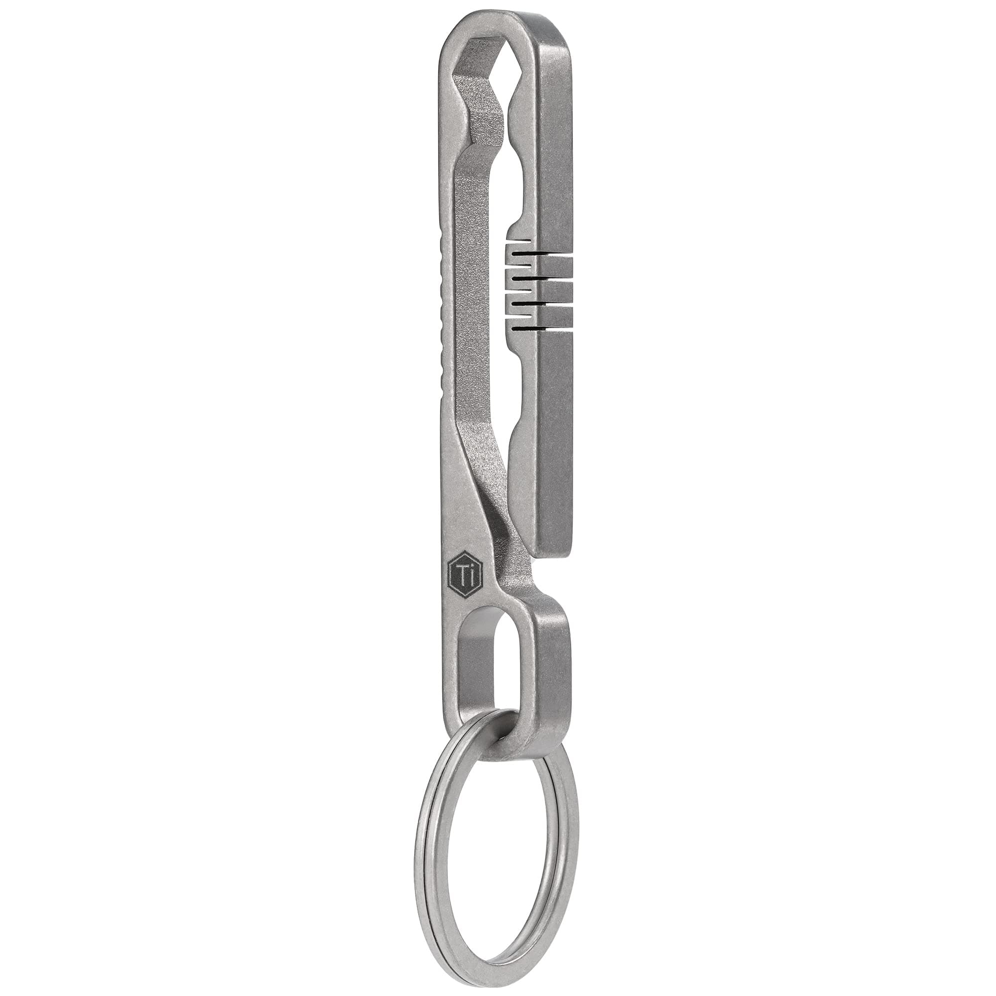 KM07 Titanium Keychain, Pocket Clip, 2 in 1 Key Ring Holder for Belt with Hex Bit Screwdriver, Portable Hanging Buckle for Men and Women Daily Use