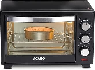 AGAROMarvel Oven Toaster with Motorized Grill and 5 Heating Modes (Black, 25 Liter), 1600 Watt, 25 Liter