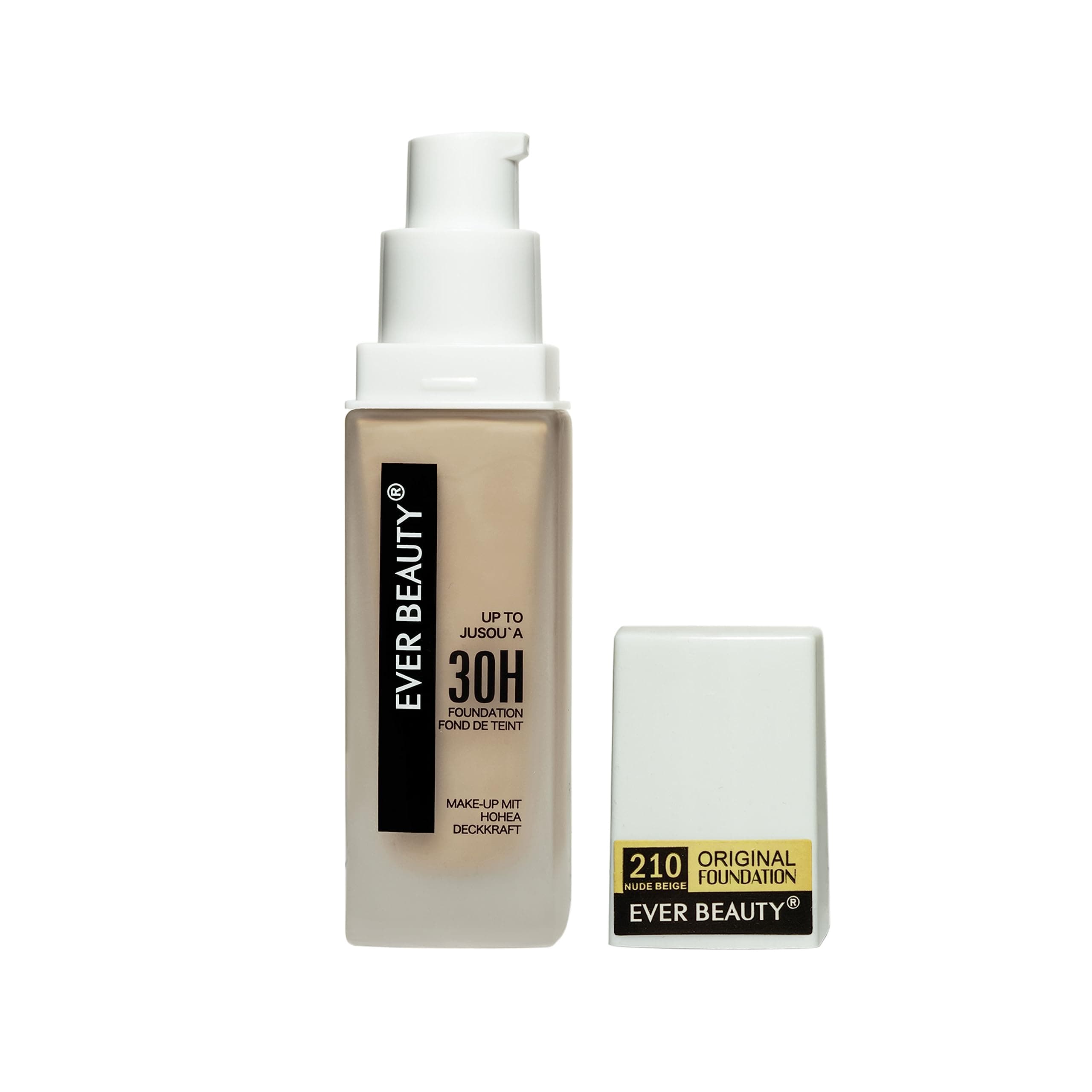 Ever Beauty Super Stay Foundation Cream Full Coverage Concealer Long Lasting Up To 30H Moisturizer Face Makeup For Different Skin Tone Hypoallergenic Waterproof Foundation Makeup 45 ml (nude beige)