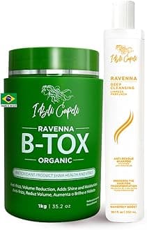 Ravenna Organic B-tox Hair Treatment Kit- 1kg/35.02 oz Hair B-tox + 300ml/10.1 fl.oz Anti-Residue Shampoo
