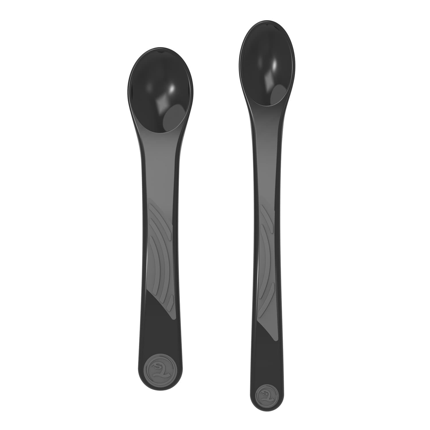 Twistshake Feeding Spoon Set, Black, 6+ Months, 2-Piece