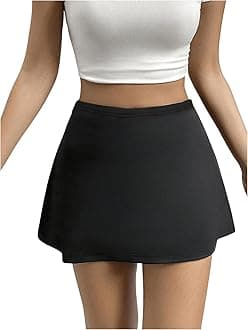 MakeMeChic Women's Mini Skirt with Shorts Aline Micro Skort Y2K Short Skirt