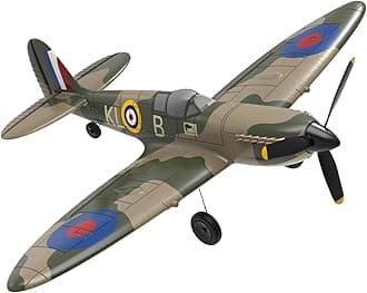 VOLANTEXRC RC Airplane Spitefire PNP Version No Battery No Trainsmitter with 6-Axis Gyro Stabilizer and One-Key Aerobatic Function Easy to Fly for Beginners (761-12 PNP)