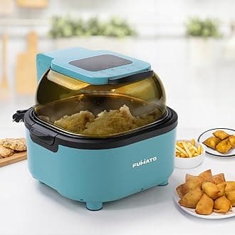 The Better Home FUMATO 1100W Digital Air Fryer for Home-6.8L|See Through Window, 5 Presets(Fry,Grill,Roast,Steam,Bake) Rapid Air Technology, Non-Stick Basket, 90% Less Fat, 1 Year Warranty-Misty Blue