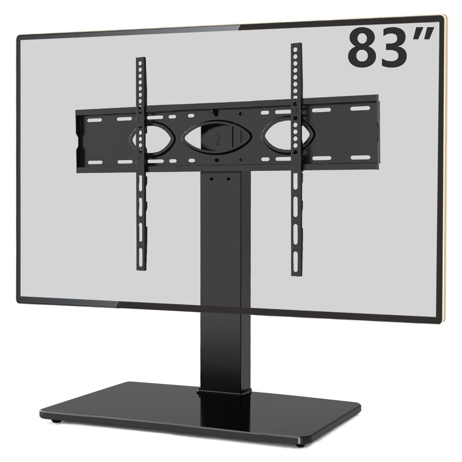 TAVR Universal Swivel TV Stand Base Tabletop TV Stand for 50-83 Inch LCD LED Flat Screen TV, 6 Level Height Adjustable TV Mount Stand with Tempered Glass Base, Hold up to 110 lbs, Max VESA 600x400 mm