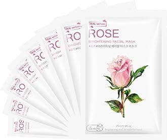Facial Masks Skincare for Women,Rose Moisturize Face Mask Sheet for Girl,Hydrating Face Mask for All Skin Types,Dry Skin & Sensitive Skin(8-Packs)