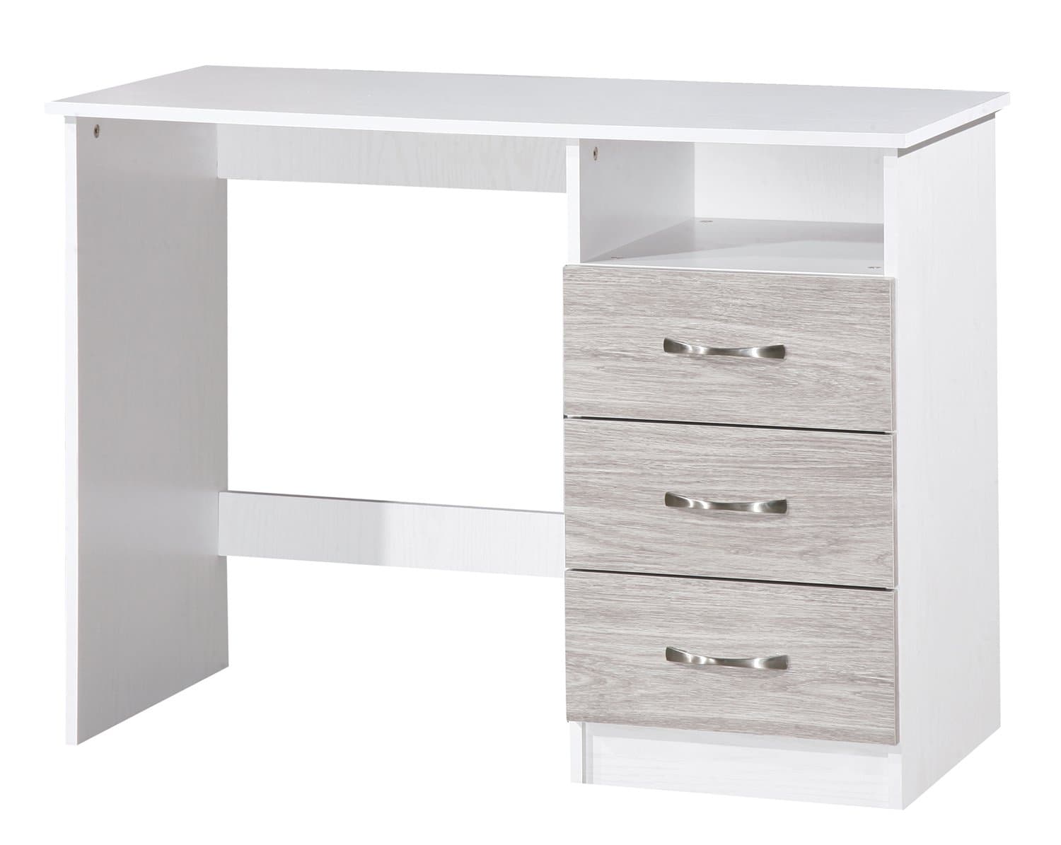 Marina High Gloss Dressing Table Desk - Available in 7 Colours - Black, White, Blue, Pink, Blue, Grey (Grey Oak & White)
