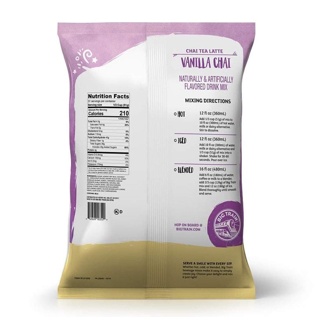 Big Train Vanilla Chai Tea Latte Mix, 3.5 Pound -- 4 per case. by Kerry Food and Beverage