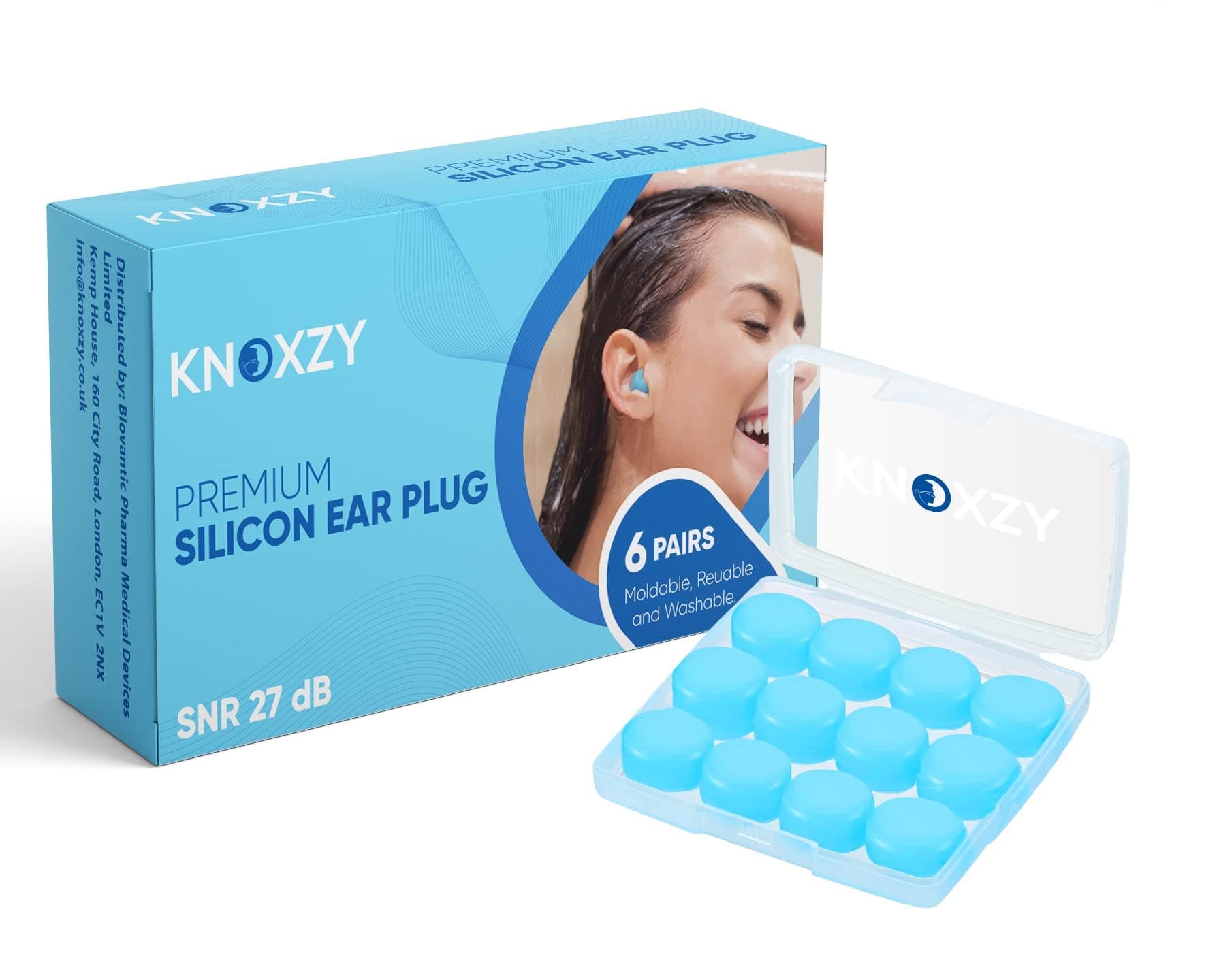 Silicone Ear Plugs for Sleeping Re-Usable Waterproof Noise Cancelling Premium Moldable Ear Plugs for Sleeping, Travelling, Studying Noise Reduction