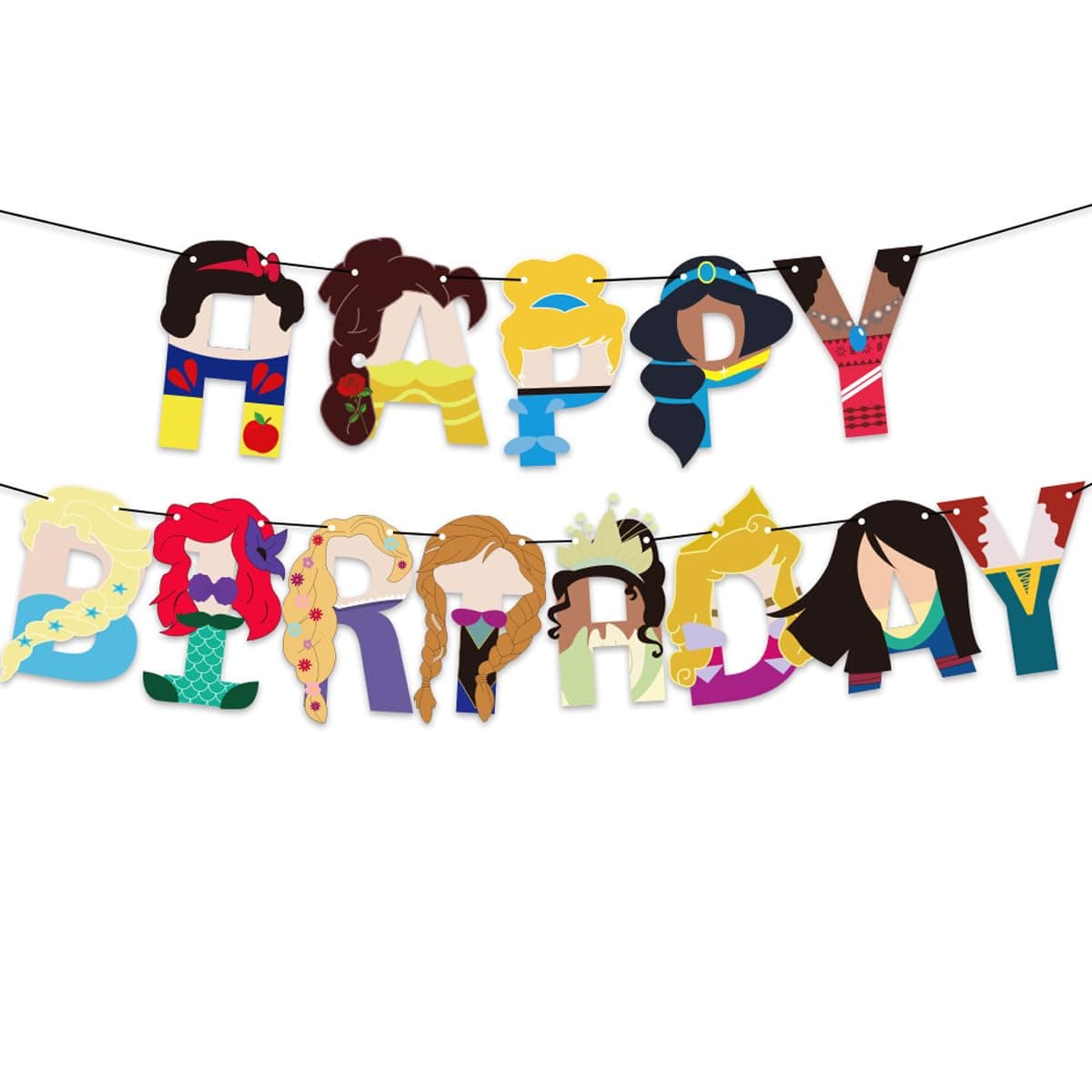 OULUN Cartoon Birthday Banners, Multi Color Paper Rectangular Banners, 7.5in X 5.5in, Perfect for Parties