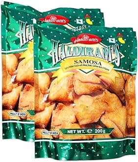 Haldiram's Samosa | 200g | Tea Time Snacks | Cunchy | Indian Origin | Indian Snack (Pack of 2)