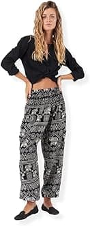 Happy Trunks Harem Pants for Women/Women’s Yoga Pants with Pockets (S-XXL) Hippie Clothes/Boho Clothes for Women/Beach Lounge