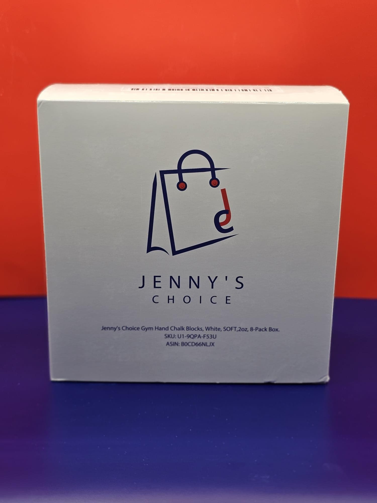 Jenny's Choice Gym Chalk Blocks, White, 2oz, 8-Pack Box. Sport Hand Chalk (Gym Hand Chalk White Blocks, Medium,2oz, 8-Pack Box.)