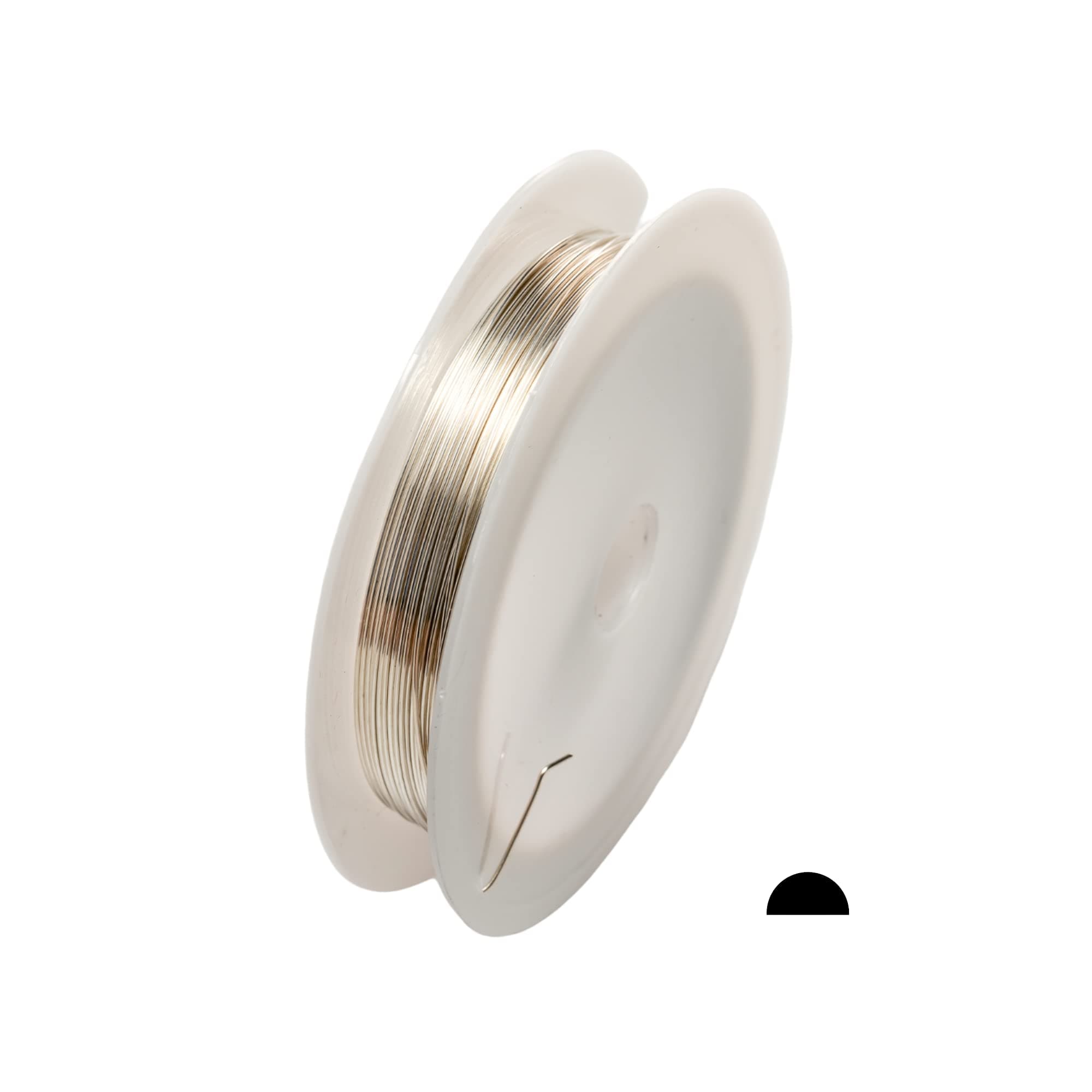 24 Gauge, 925 Sterling Silver Wire (Half Round) Dead Soft Made in USA - 25FT by CRAFT WIRE